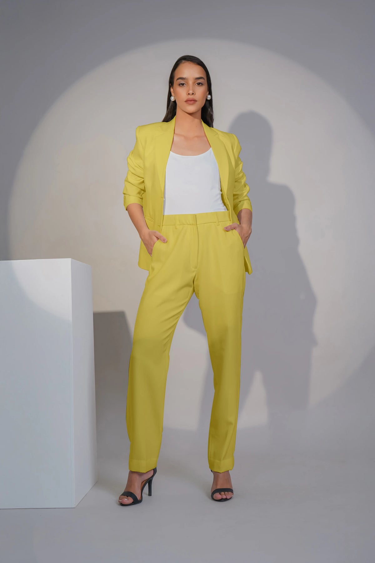 Eternal Office Blazer with Pants Power Suit, Lime Green