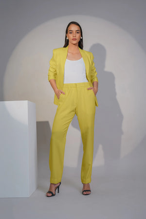 Eternal Office Blazer with Pants Power Suit, Lime Green