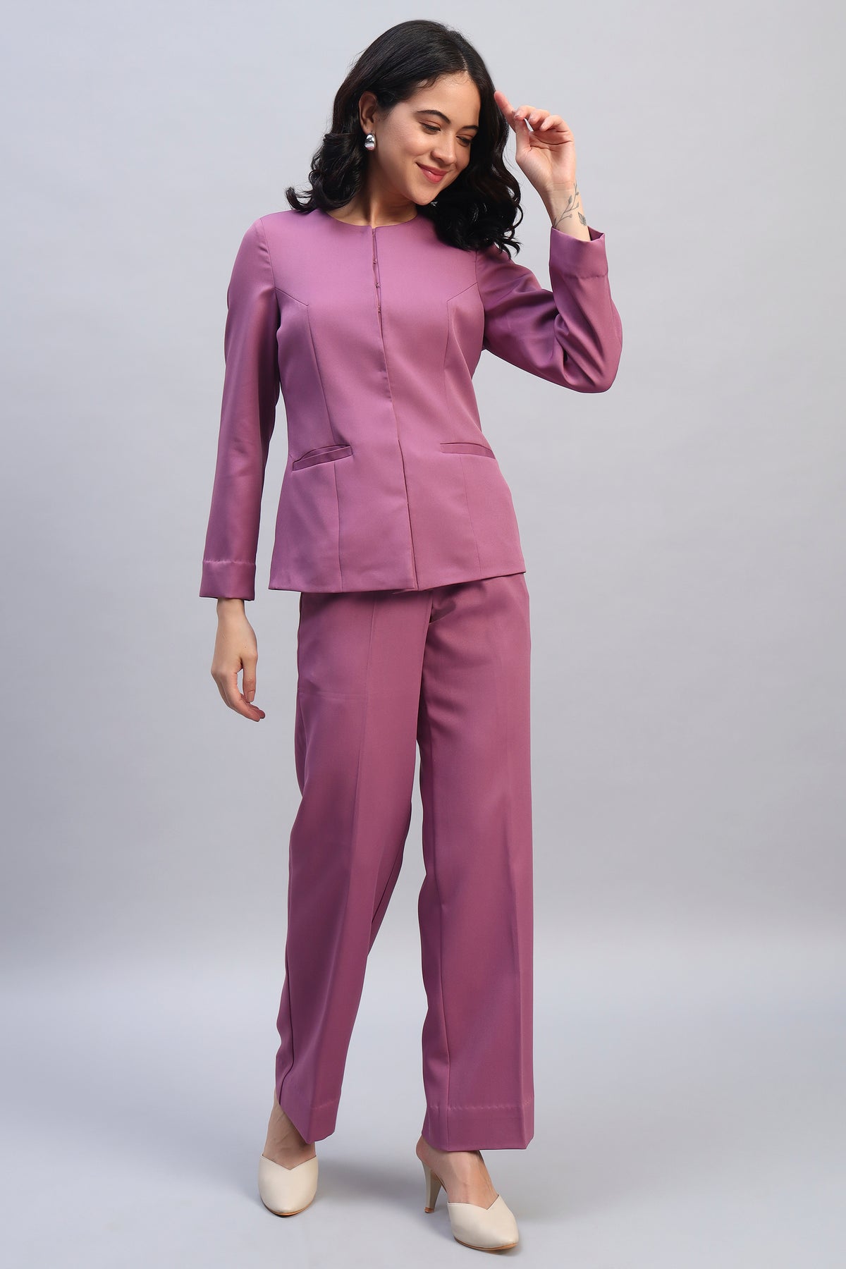 The 9-to-9 Shacket Set, Mauve