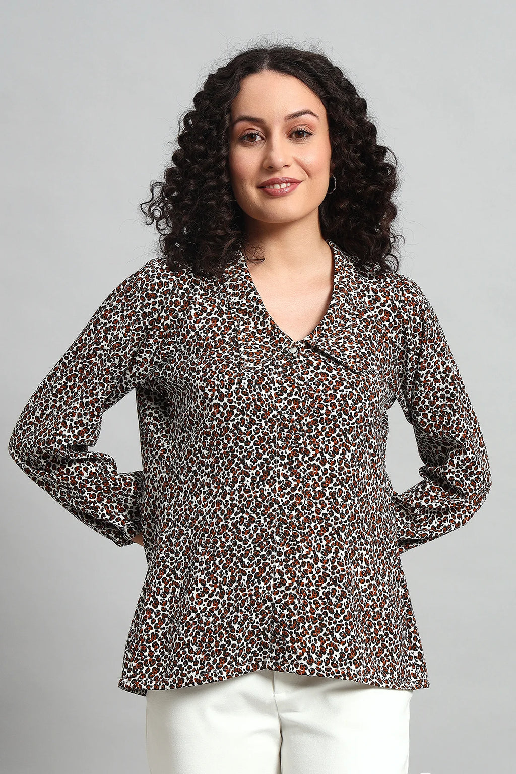 Leopard Sheer Button Up main image 1