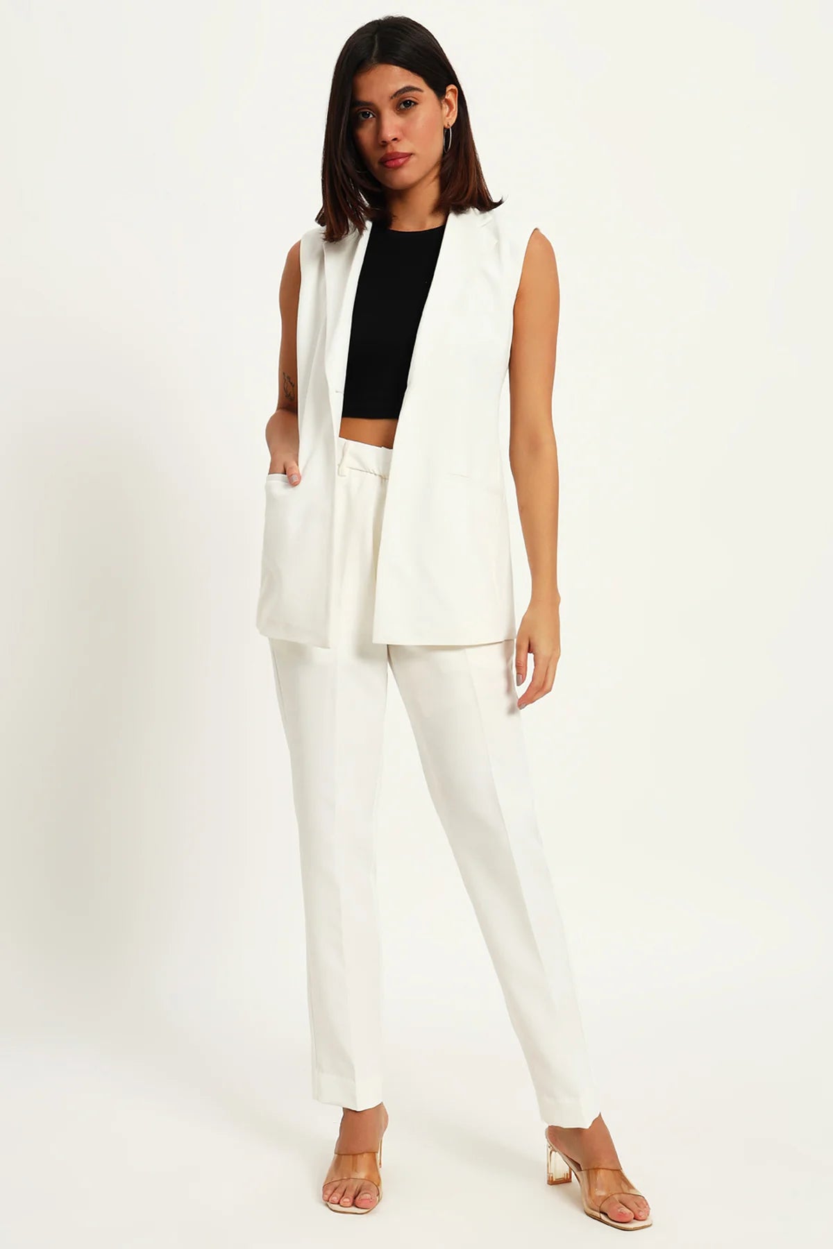 Signature Blazer Co-ord Set, Ivory