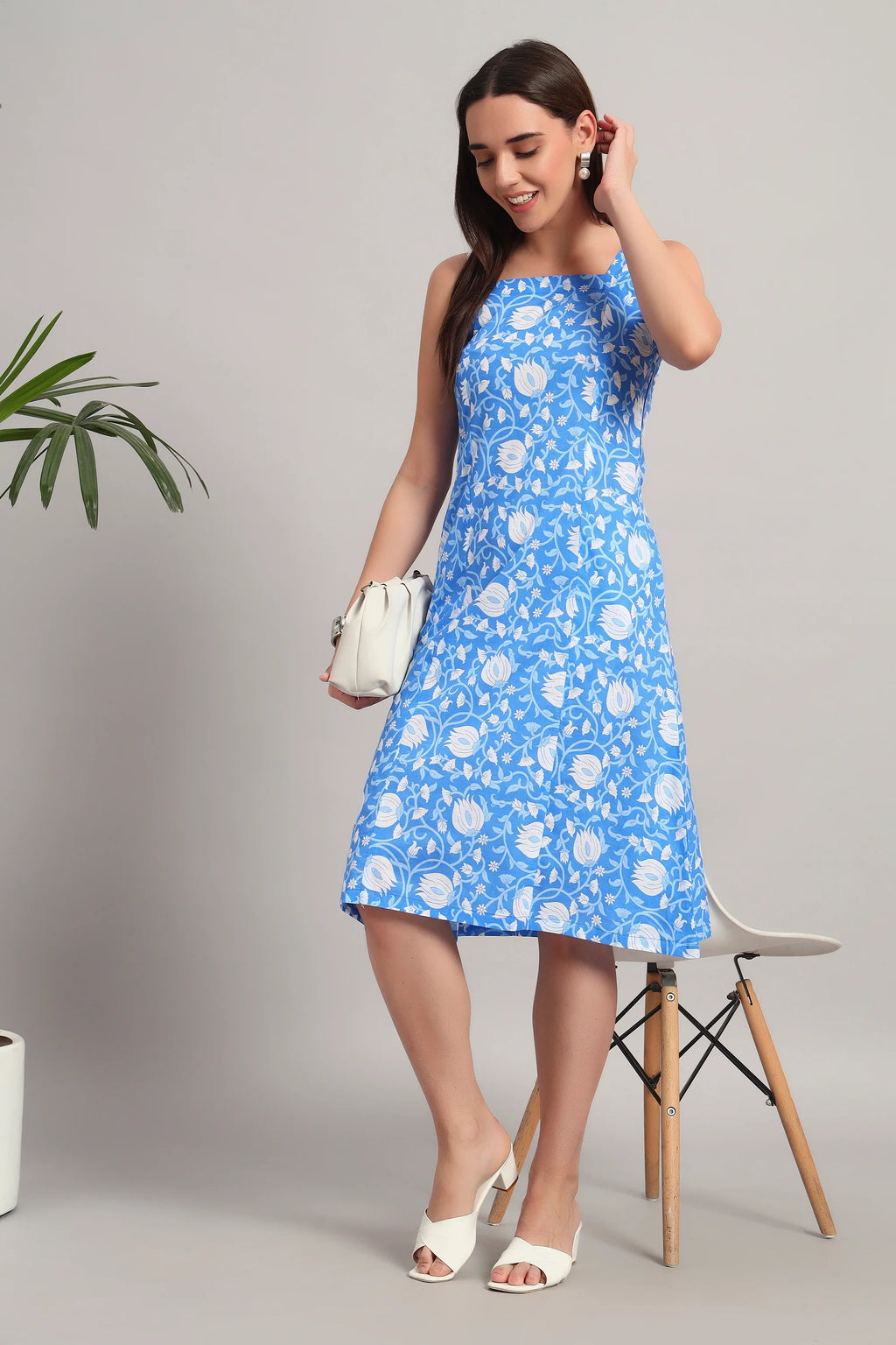 Blue Bloom Belle, Midi Dress – Charcoal Threads