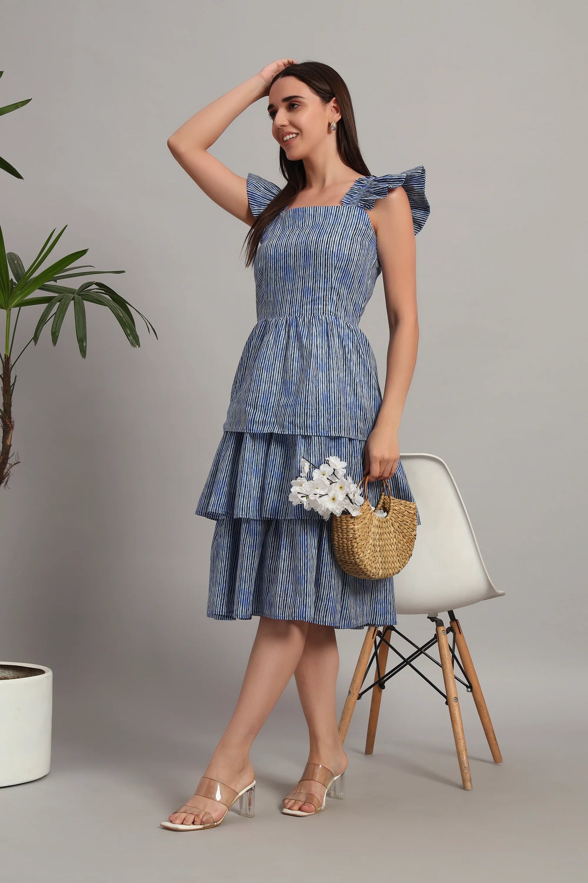 The Blue Ripple Midi Dress