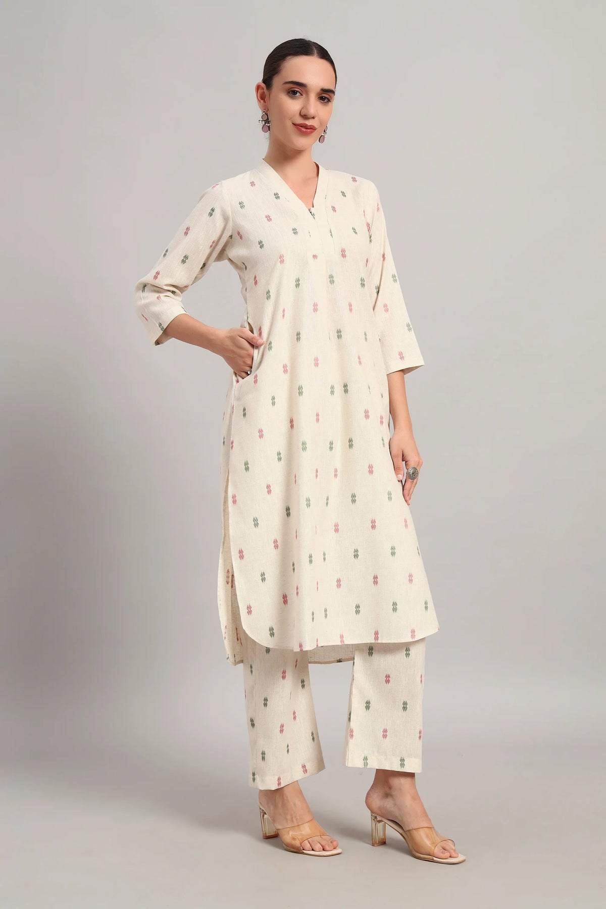 Office Vibe Kurta Set, Beige