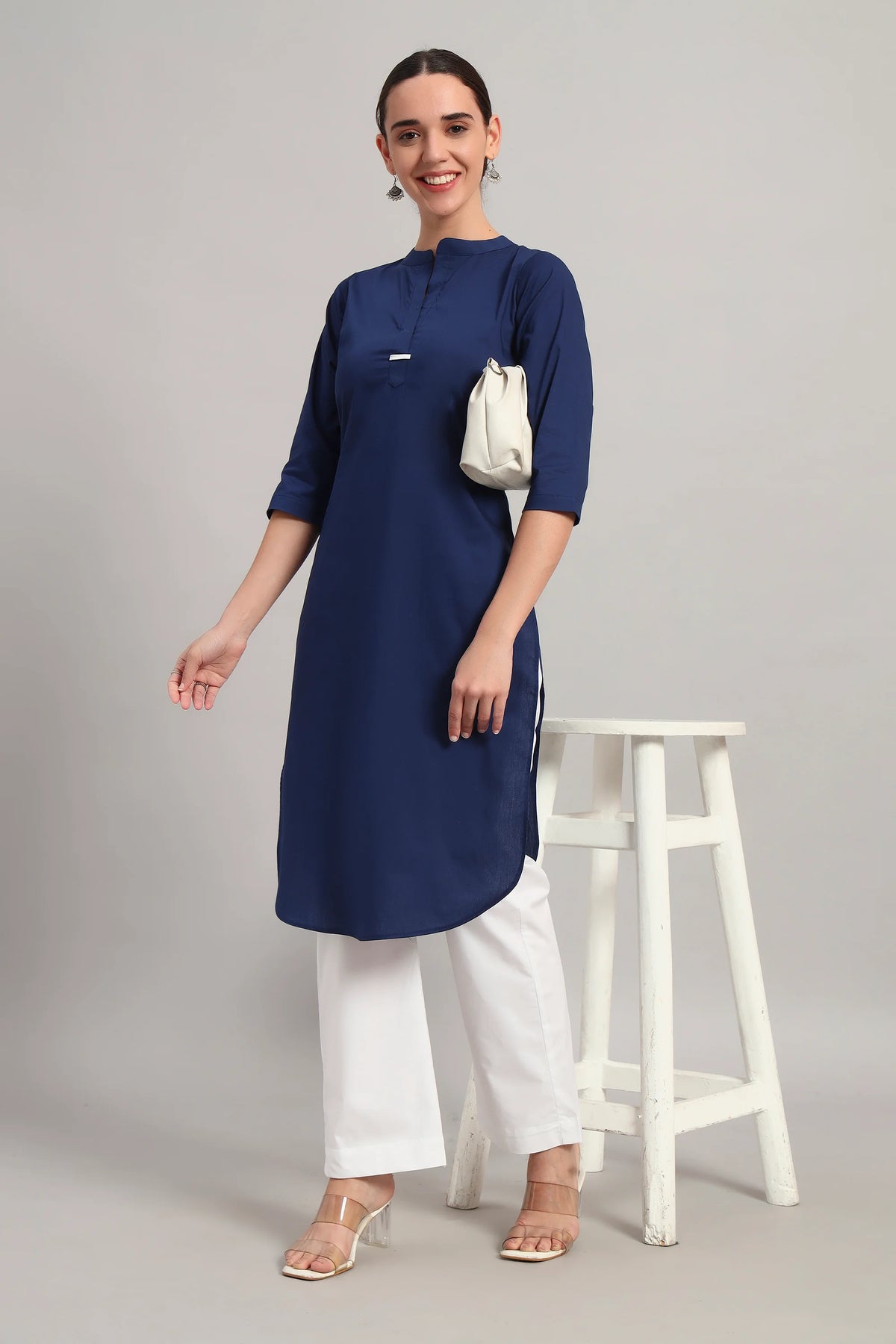Classic Har Din, Kurta Set Blue and White