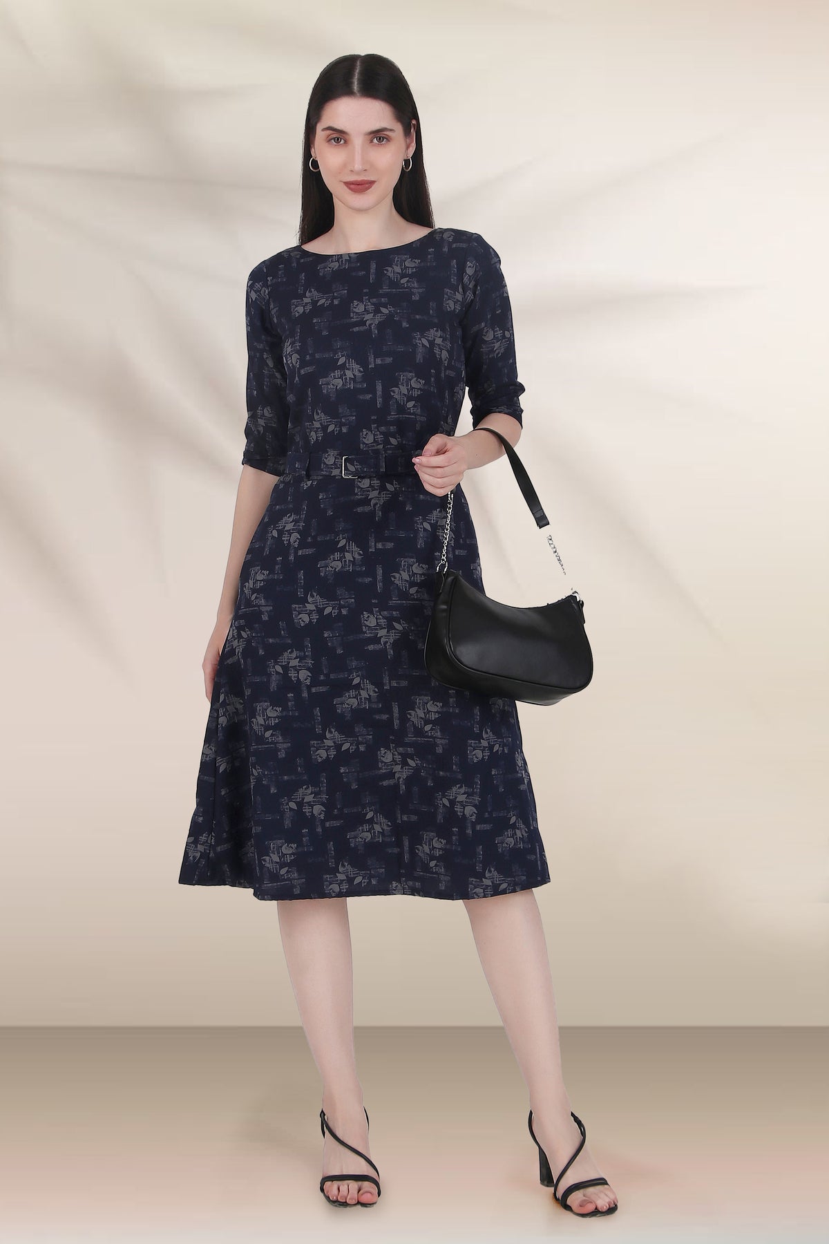 Graceful Drapes Midi Dress