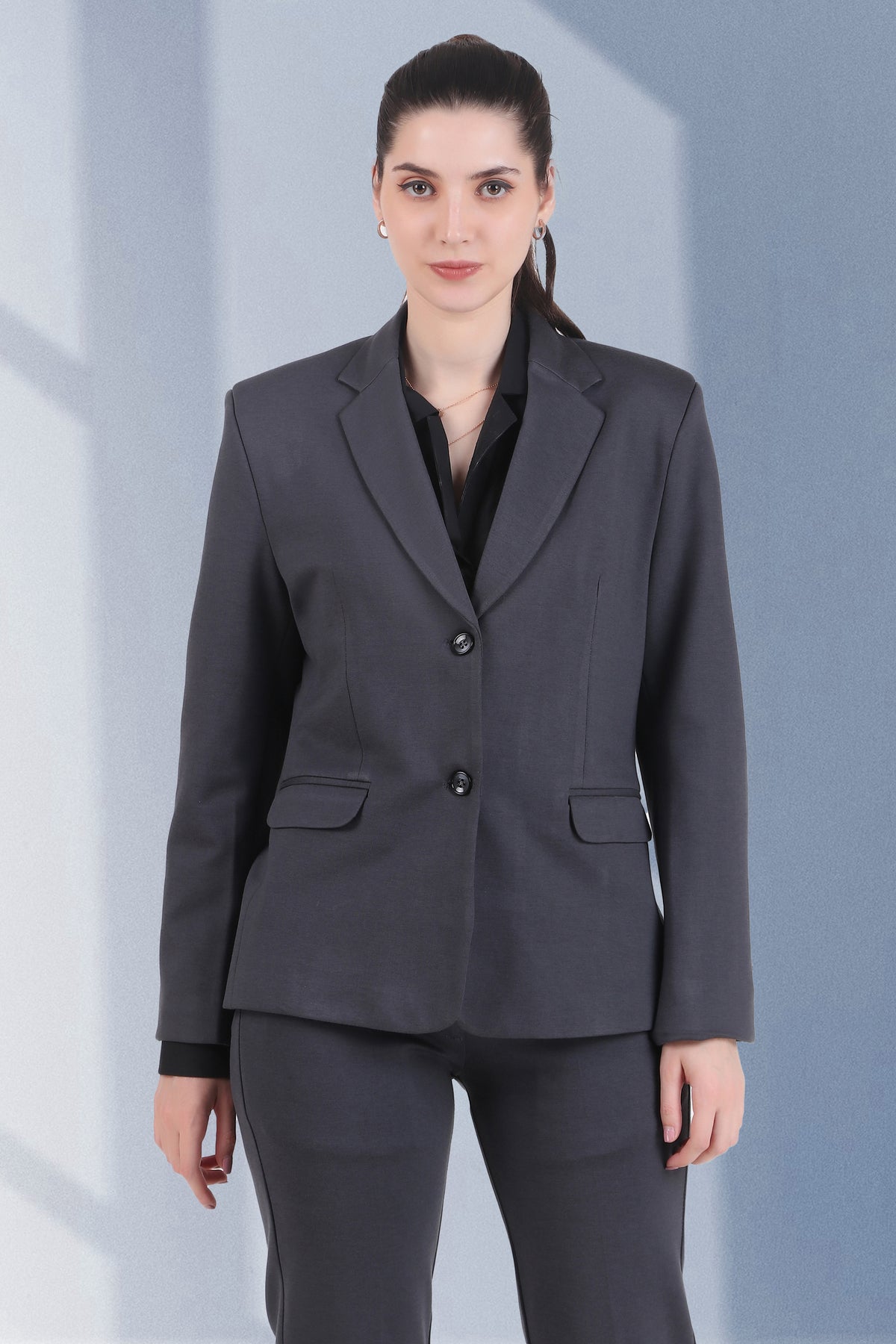 Single Breasted Blazer, Gray