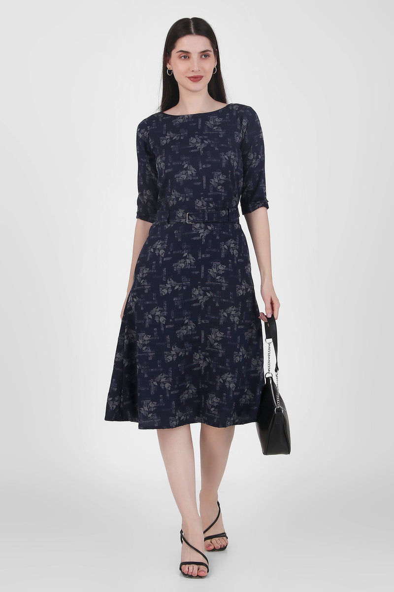 Graceful Drapes Midi Dress
