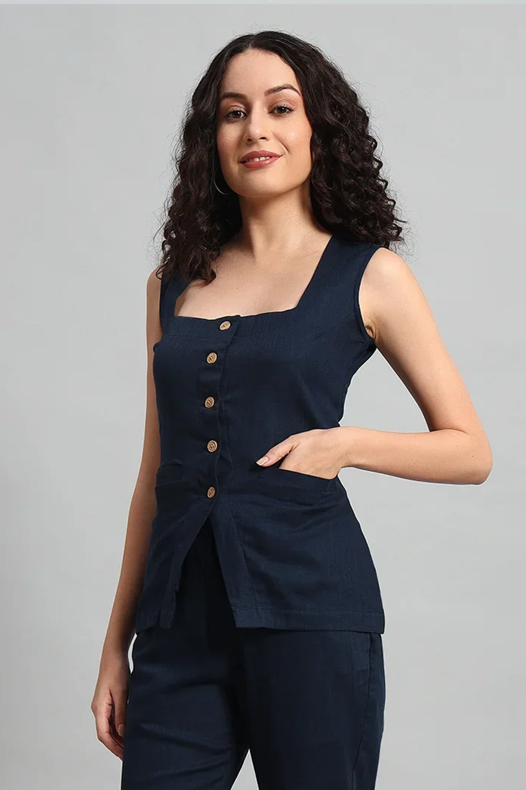 Urban Ease Co-ord Set – Navy Blue