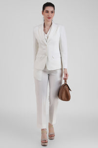 Power 3-Piece Suit Set – Ivory (Blazer, Waistcoat & Trousers)
