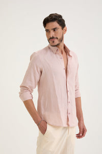 Cool Pink Belgian Linen Shirt