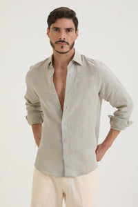 Light Grey Belgian Linen Shirt