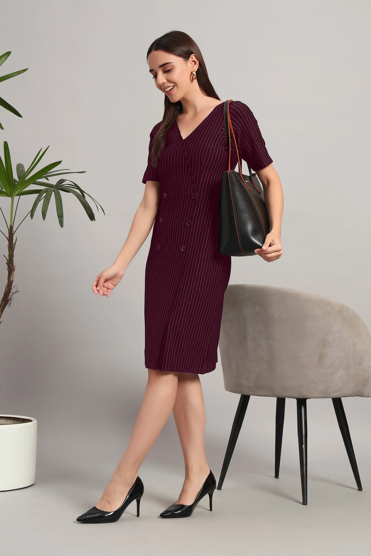 Boardroom to Brunch, Wine Dress