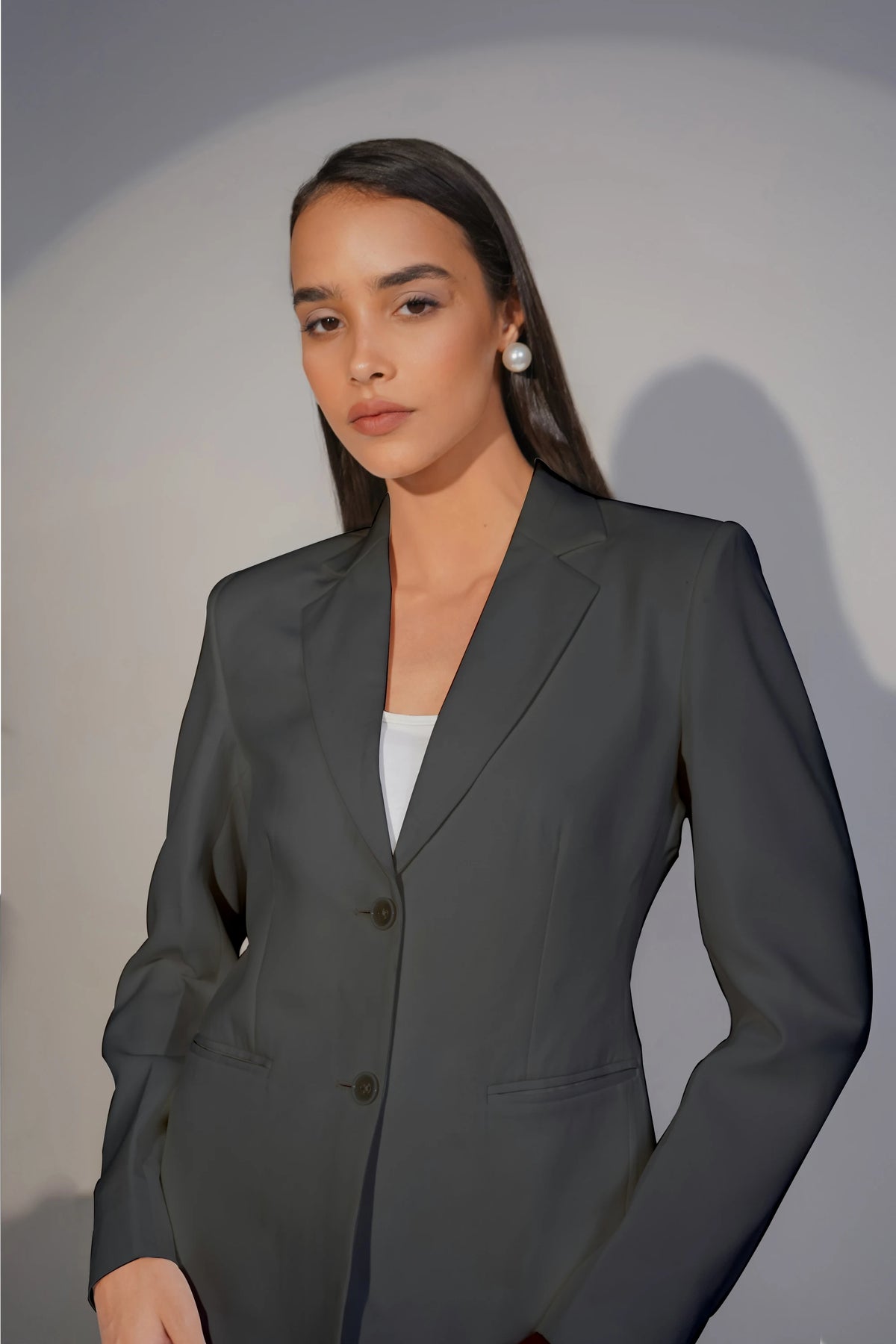 Eternal Office Blazer with Pants Power Suit, Bluish Gray
