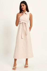 Pearl Charm A-Line Wrap Dress – Pearl White