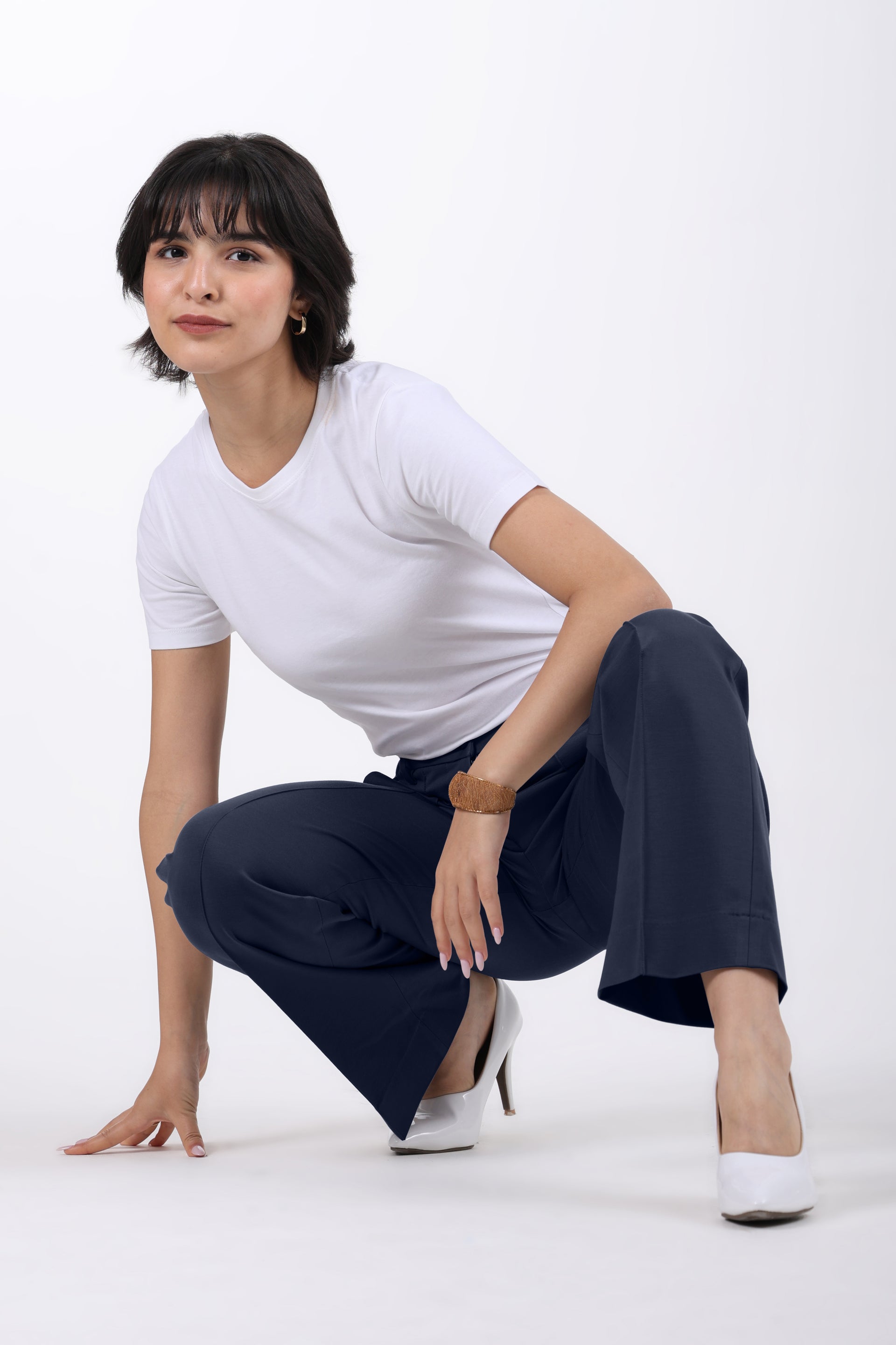 Limitless Core™ Pintuck Straight Fit Pants – Navy Blue