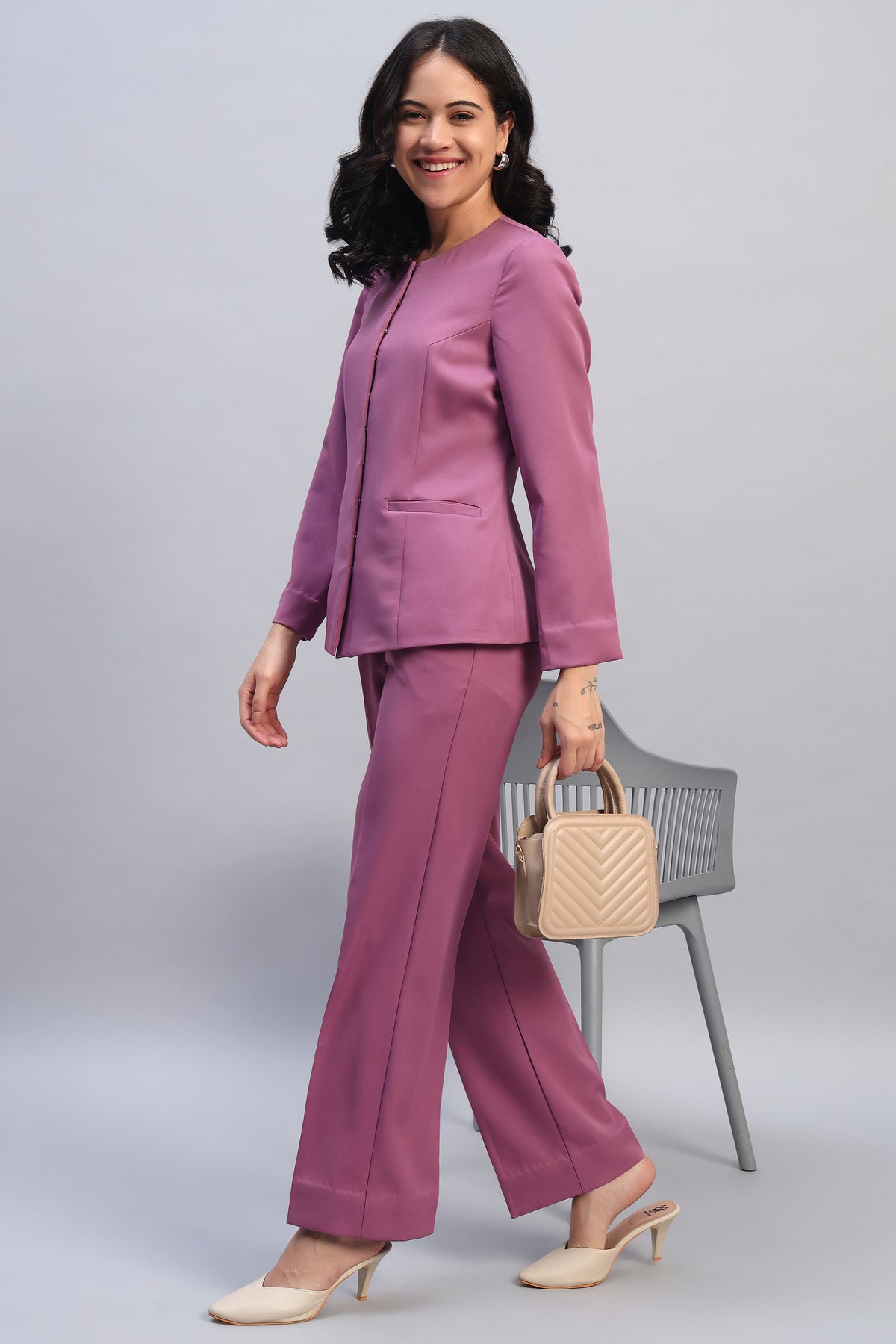 The 9-to-9 Shacket Set, Mauve