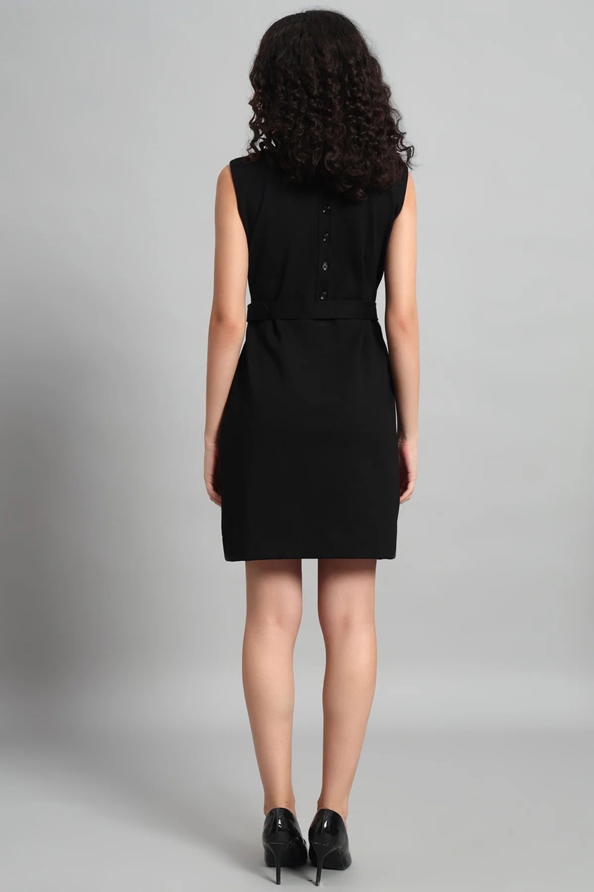 Sleek Statement Dress, Black