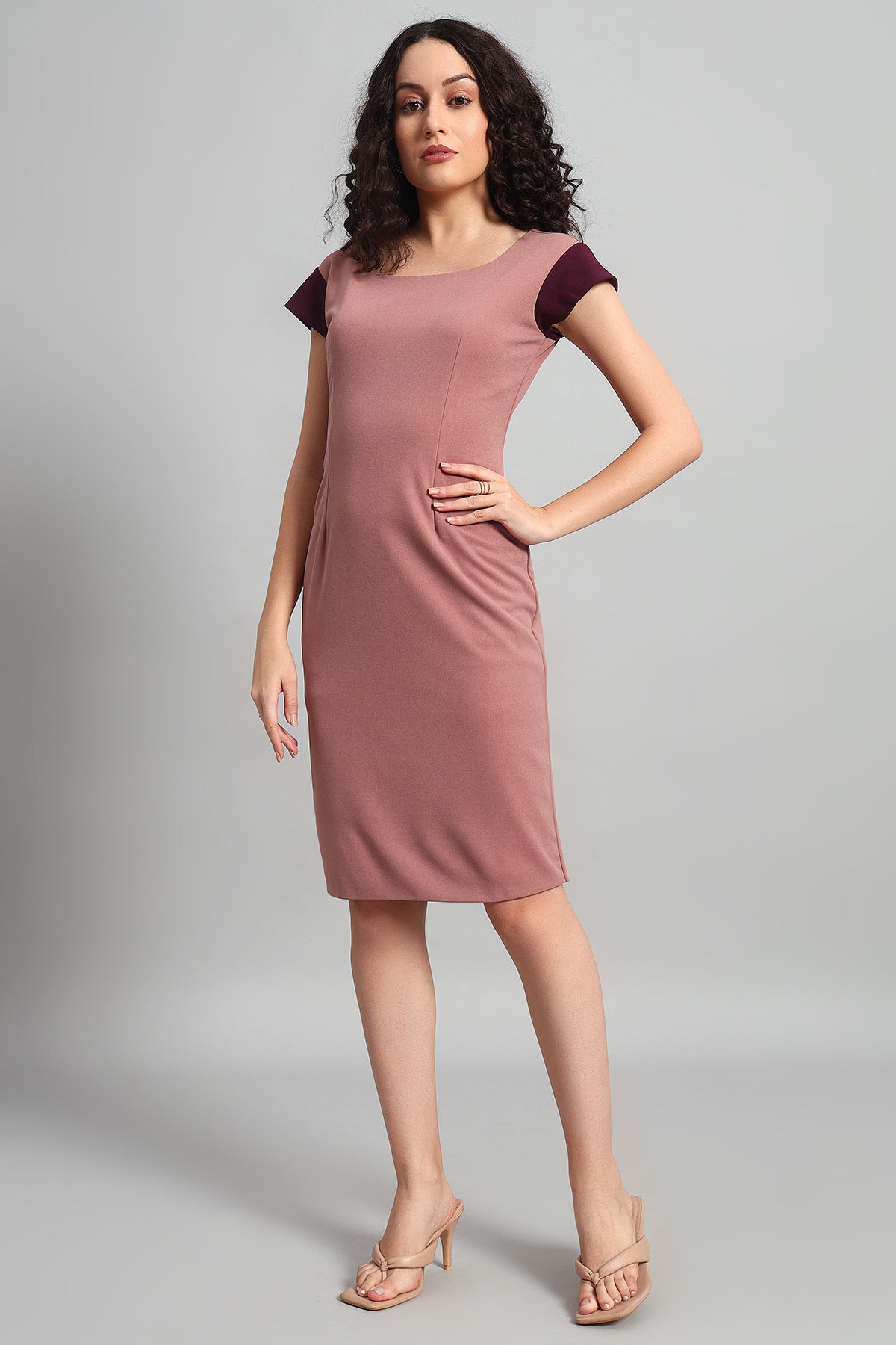 Classic Sheath Dress, Dusky Mauve