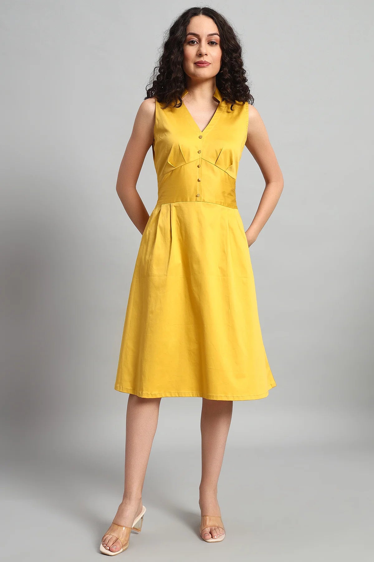 Panelled Perfection Dress, Canary