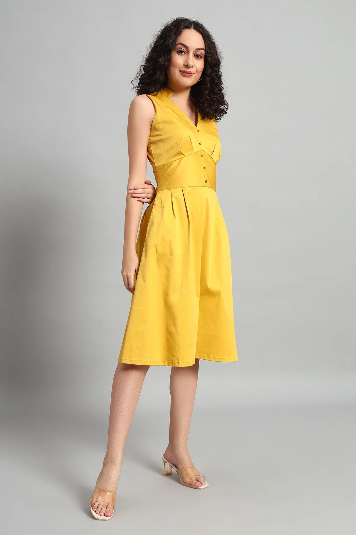 Panelled Perfection Dress, Canary