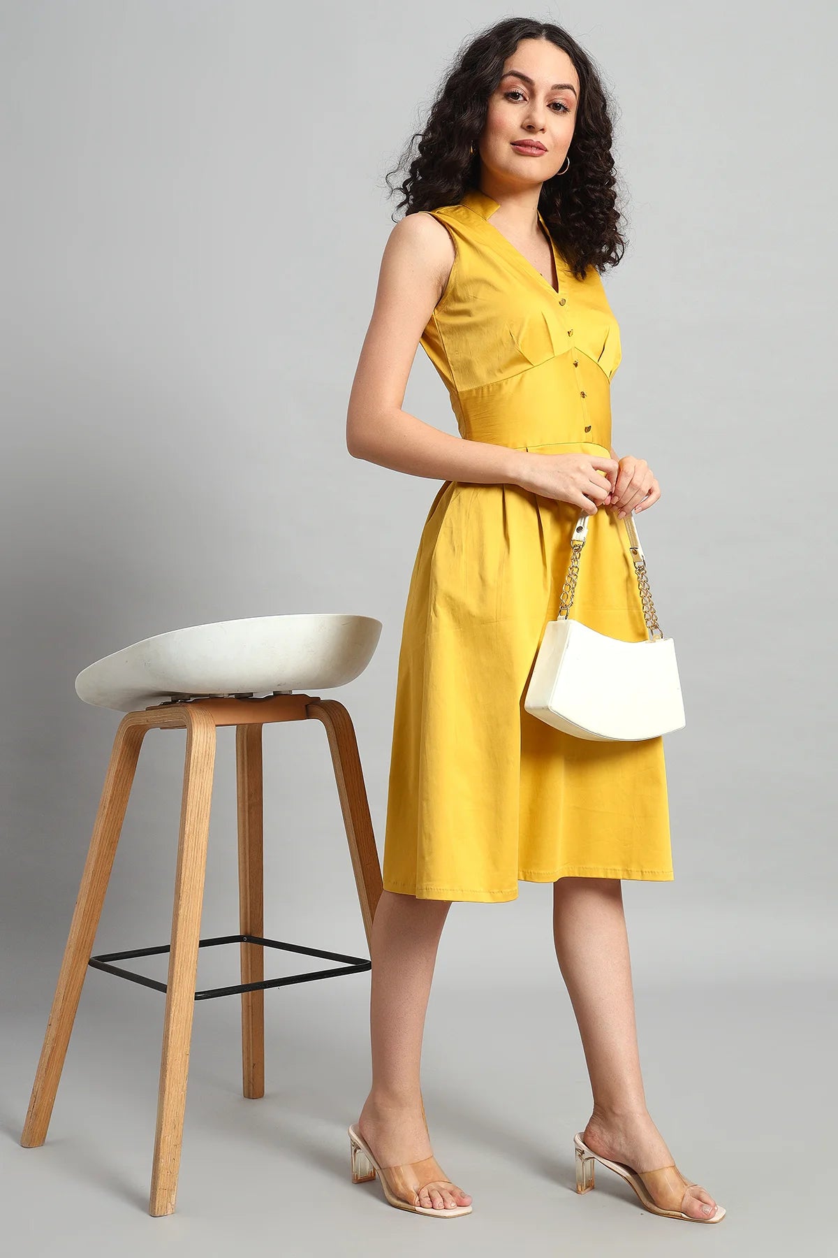 Panelled Perfection Dress, Canary