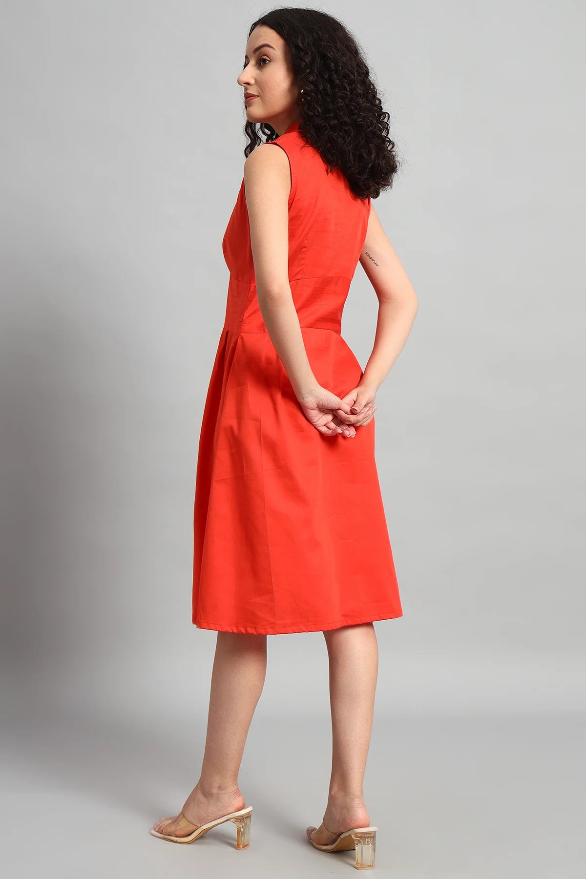 Panelled Perfection Dress, Tangerine