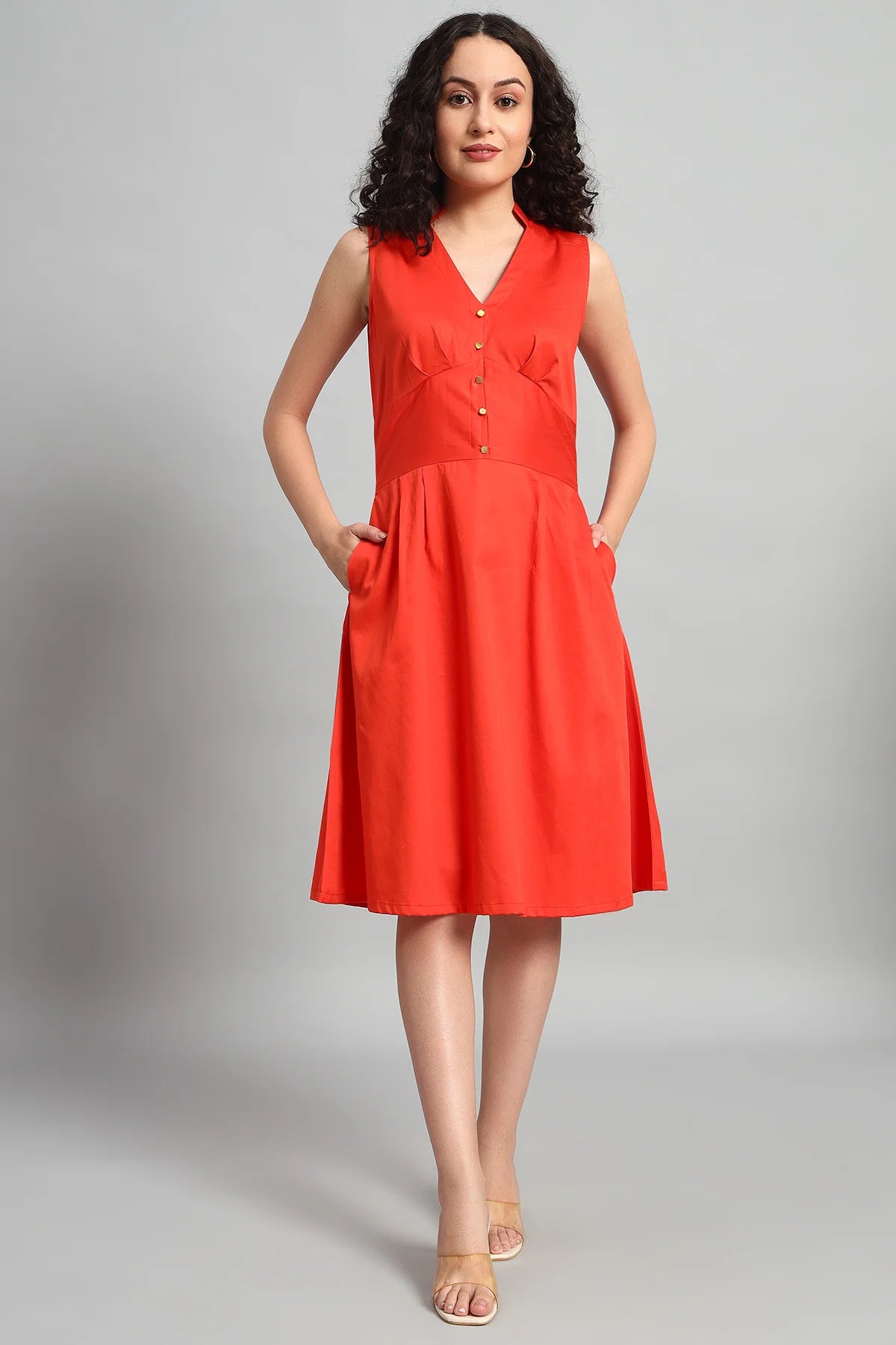 Panelled Perfection Dress, Tangerine