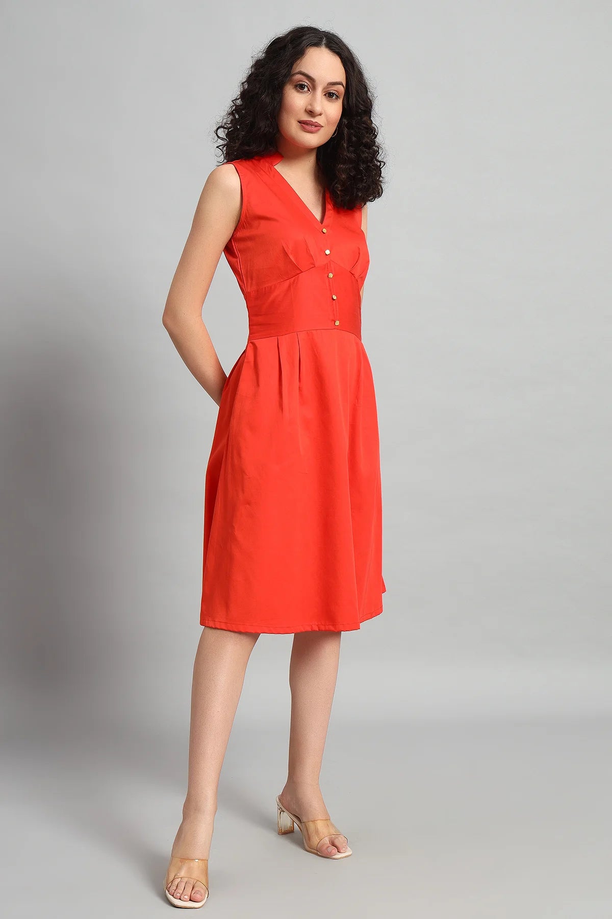 Panelled Perfection Dress, Tangerine