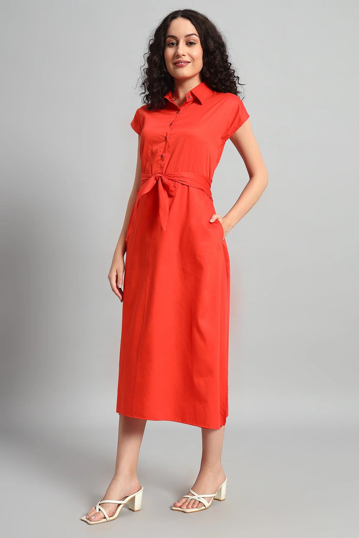 The City Chic Shirt Dress, Tangerian