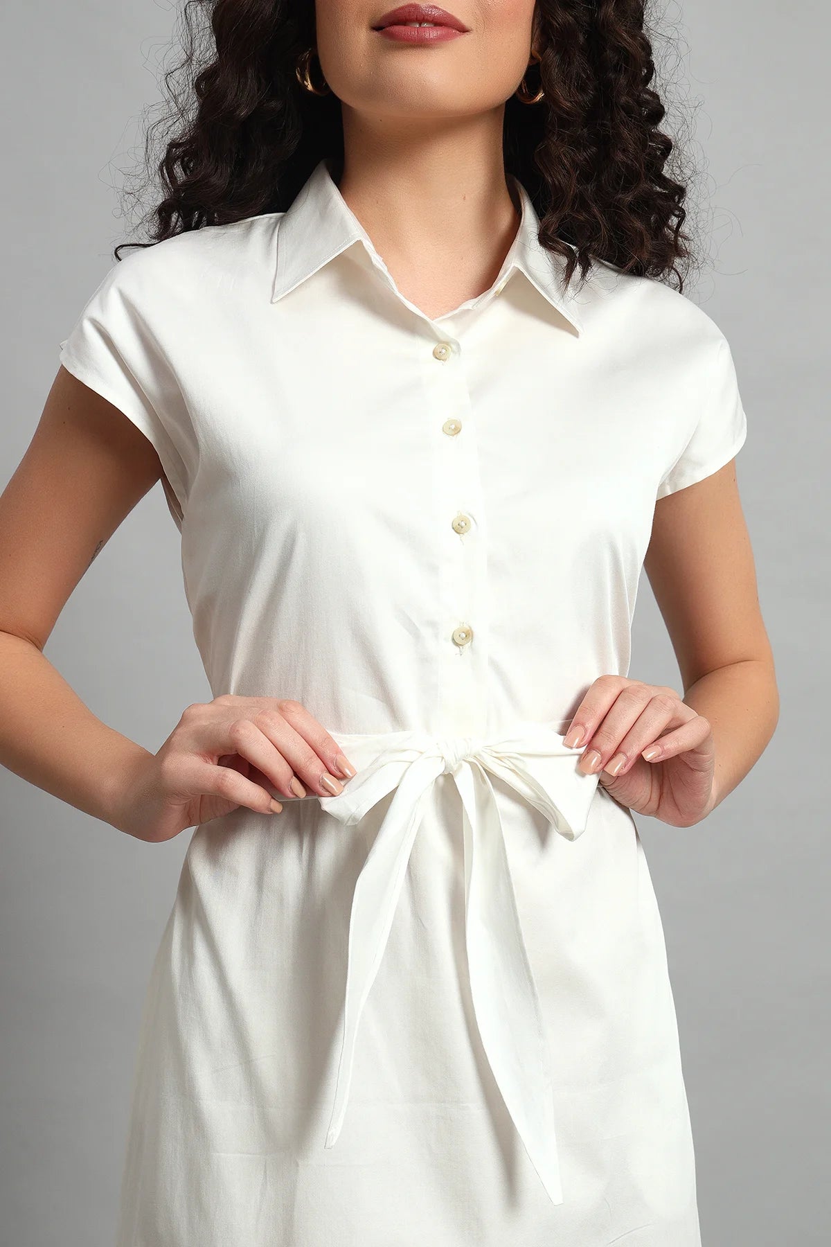 The City Chic Shirt Dress, Ivory