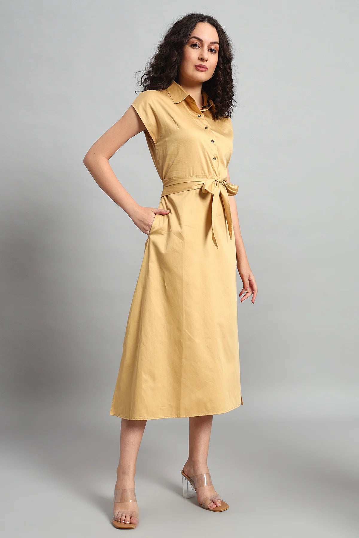 The City Chic Shirt Dress, Beige