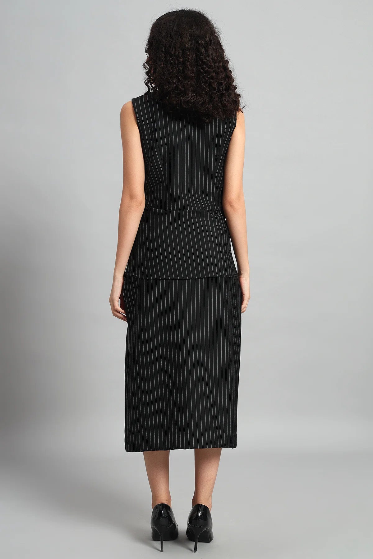 Pinstripe Precision, Vest & Skirt Co-ord