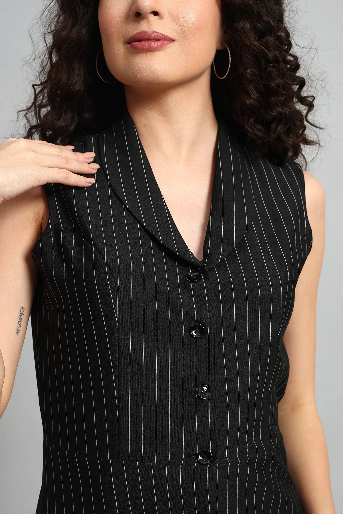 Pinstripe Precision, Vest & Skirt Co-ord