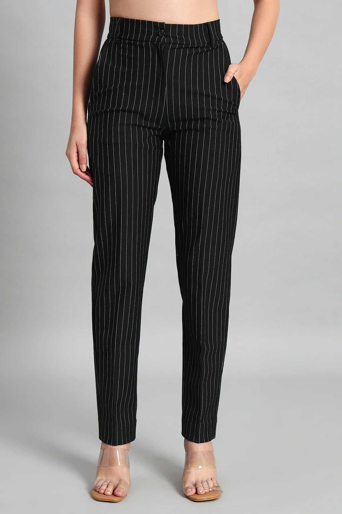 Waistcoat and Pant Co-ord Set - Pinstripe Black