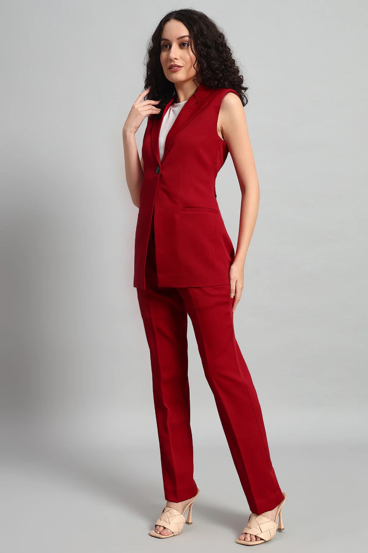 Signature Blazer Co-ord Set, Red