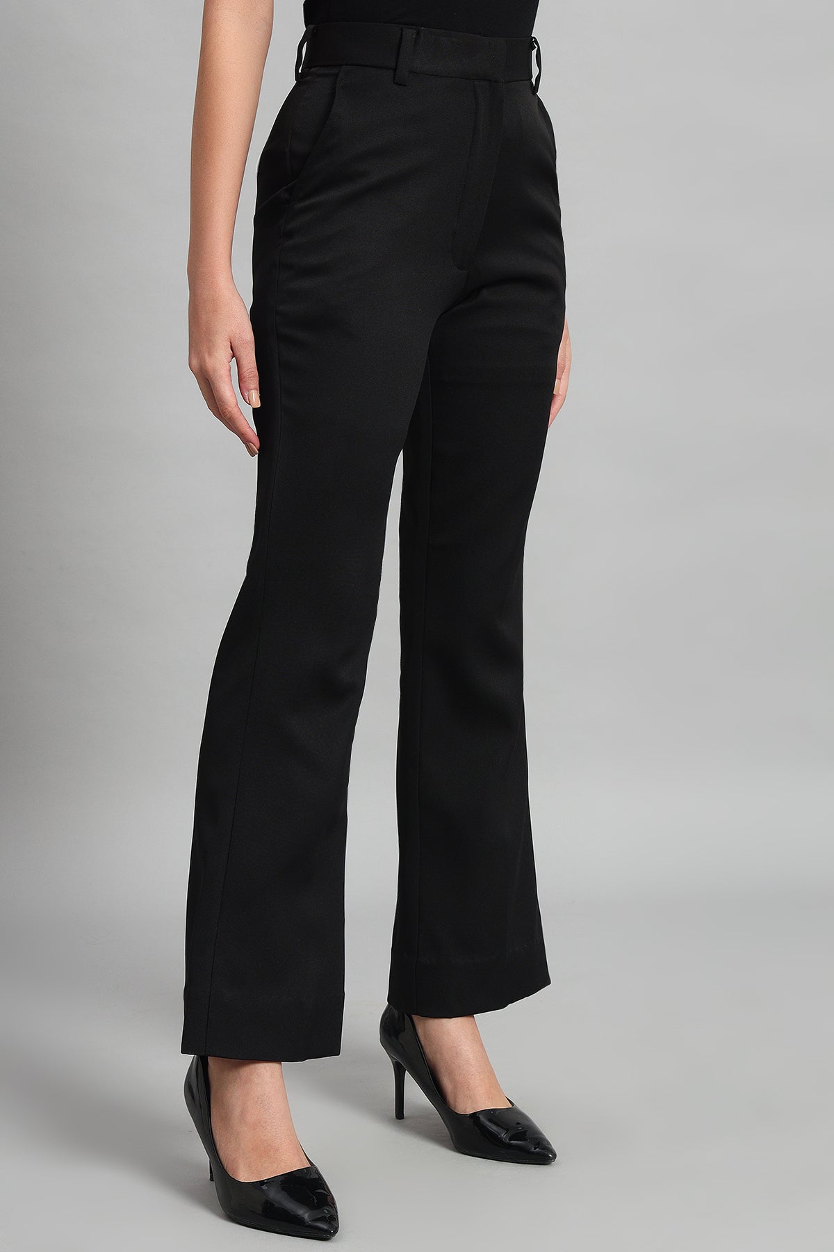 Flared Bootcut Trousers, Black