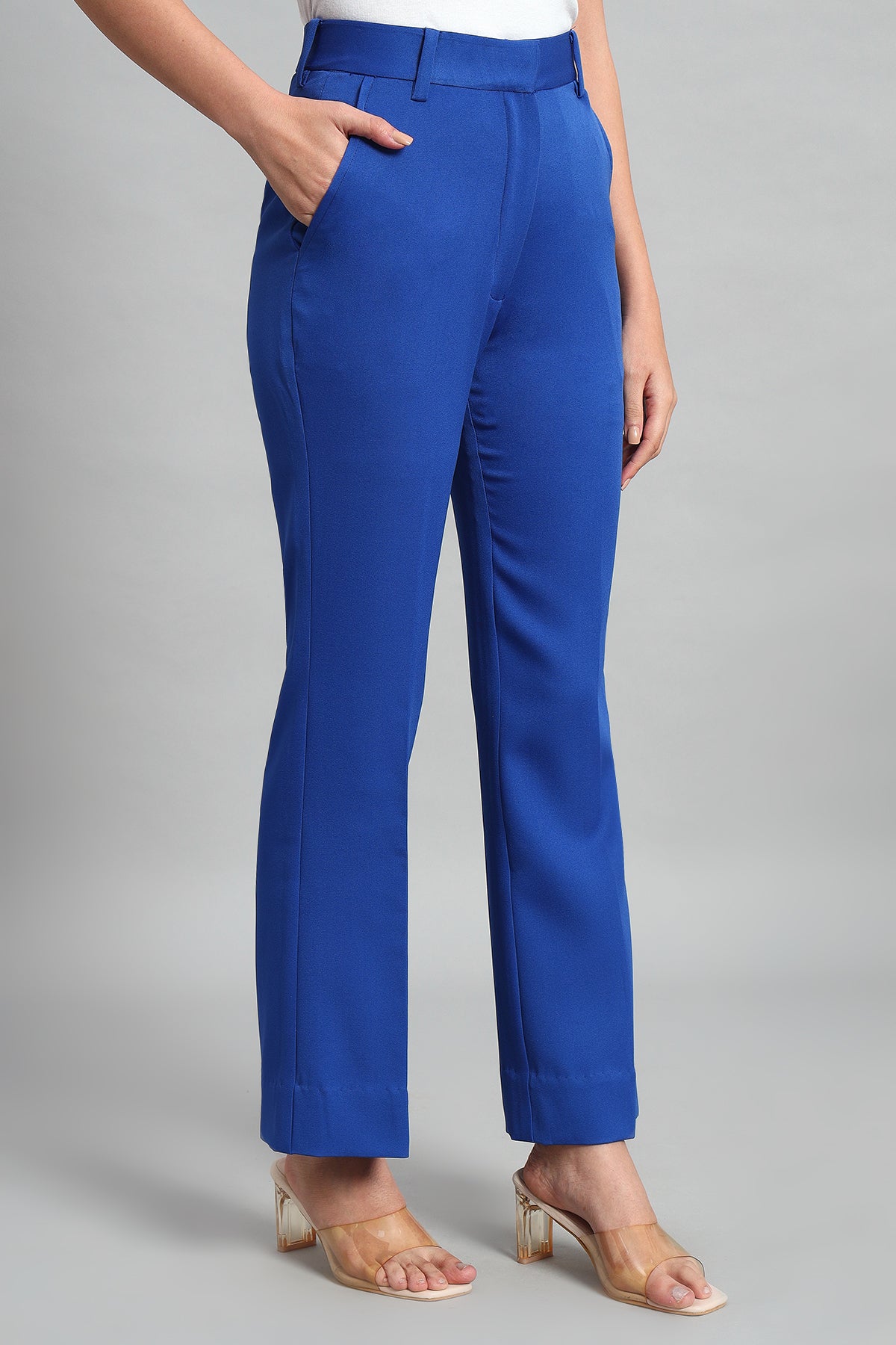 Flared Bootcut Trousers, Blue