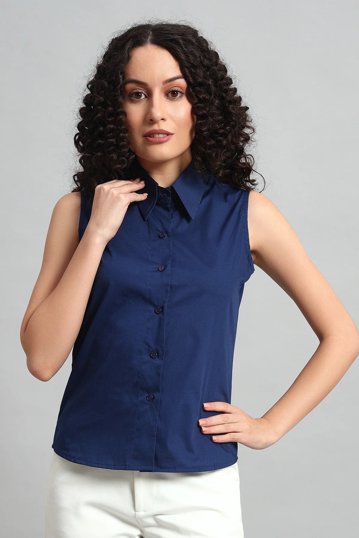 Slim-Fit Shirt, Navy Blue