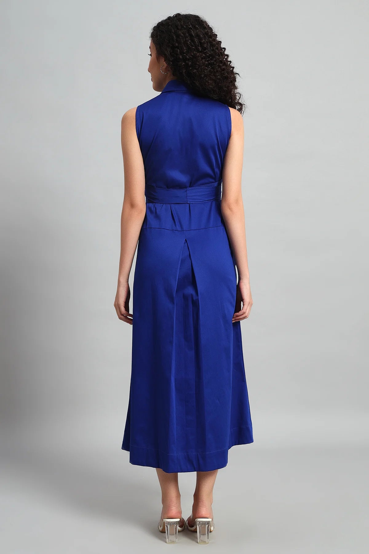 Cobalt Charm A-Line Wrap Dress