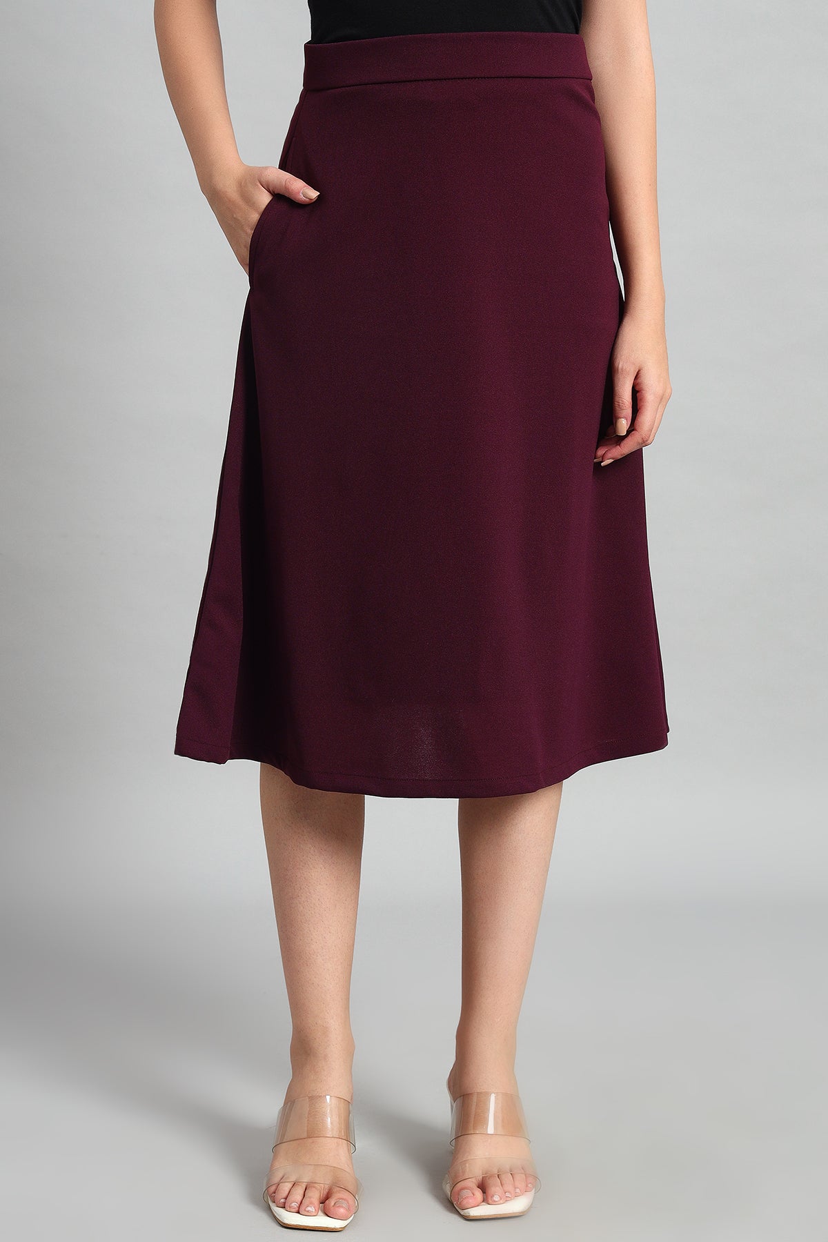 Flare of Grace Skirt Co-ord Set, Plum