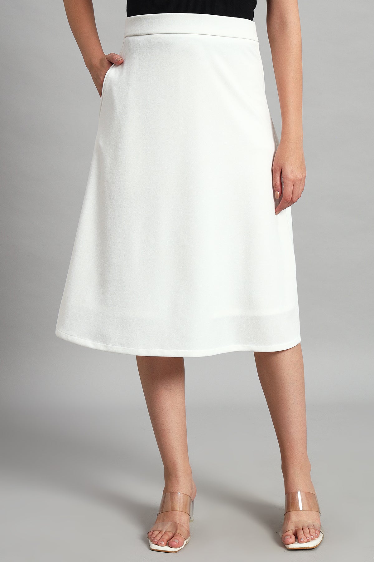 Ivory Elegance A-line Skirt