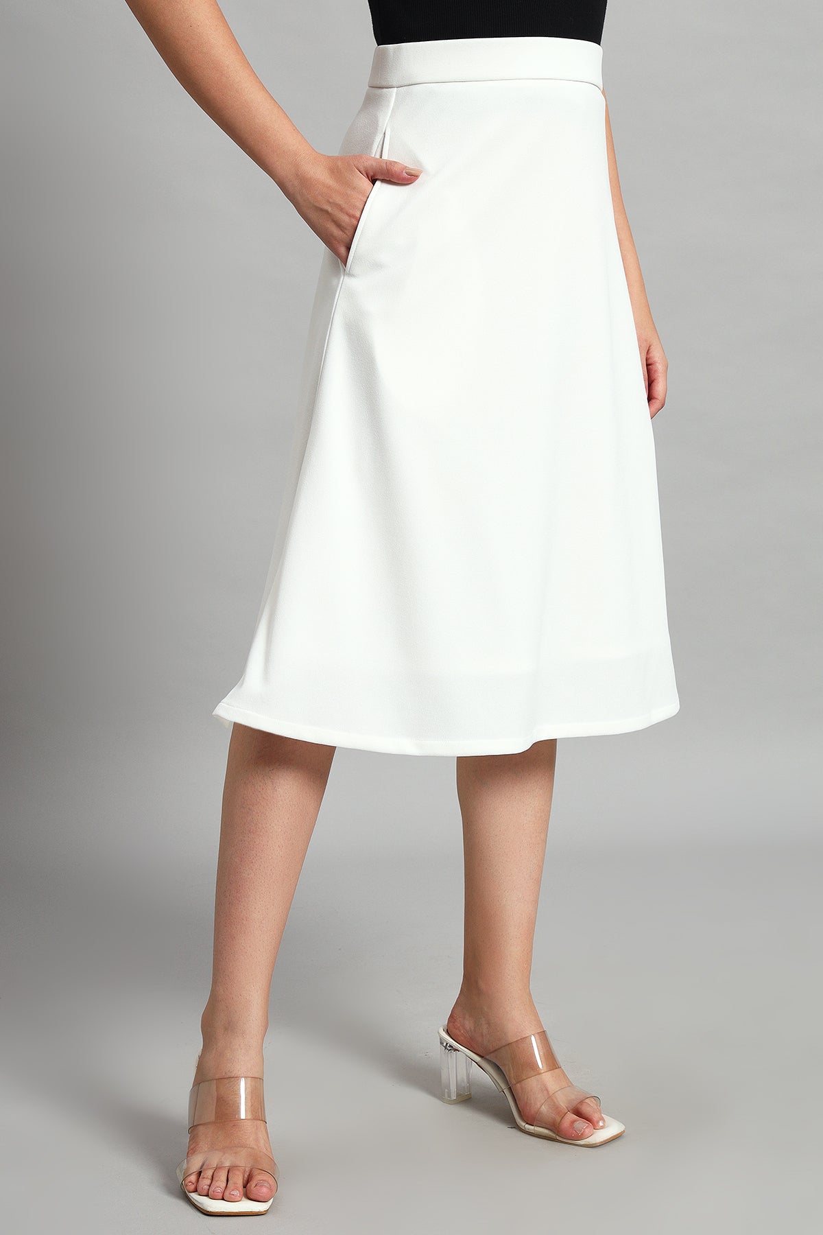 Ivory Elegance A-line Skirt