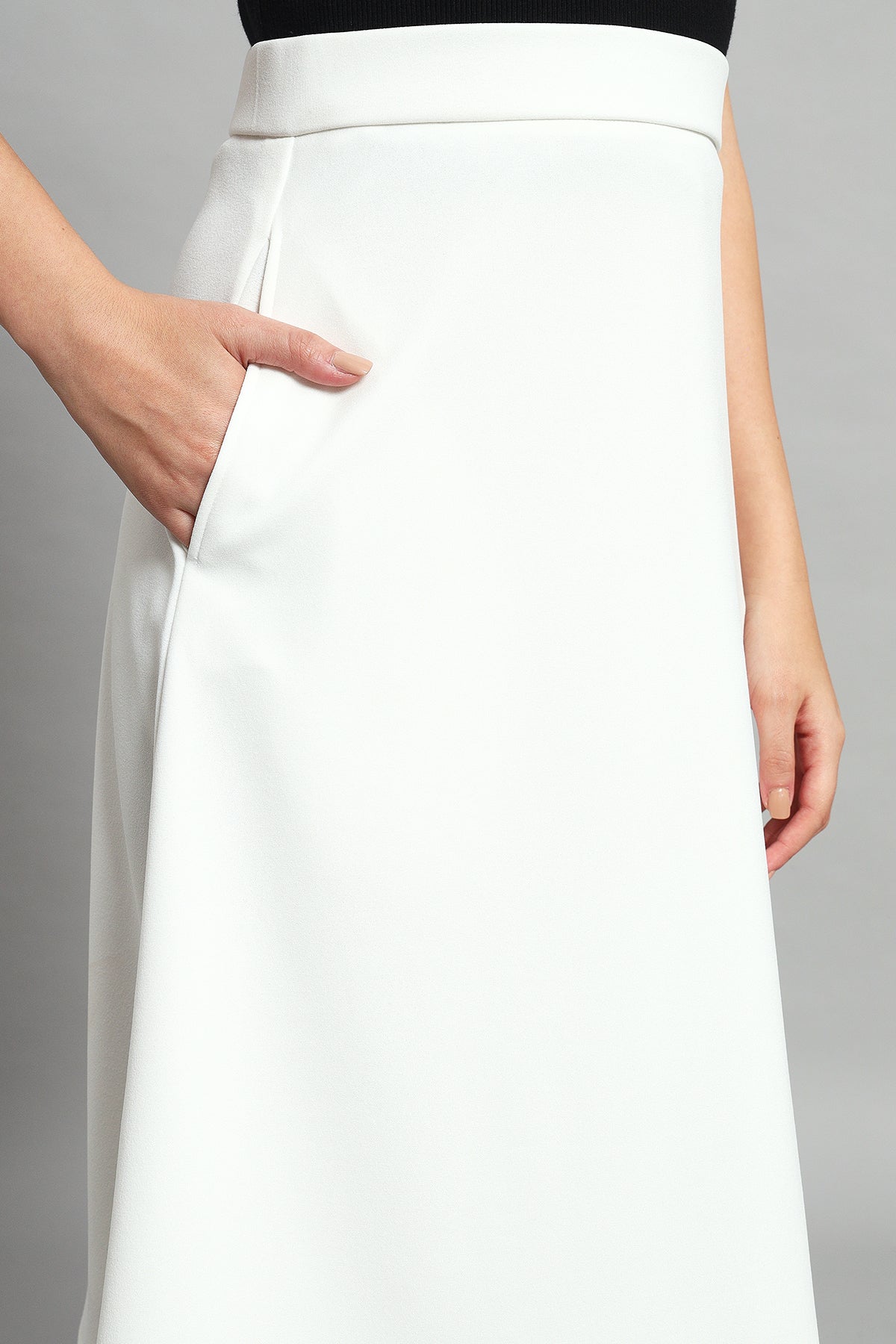 Ivory Elegance A-line Skirt