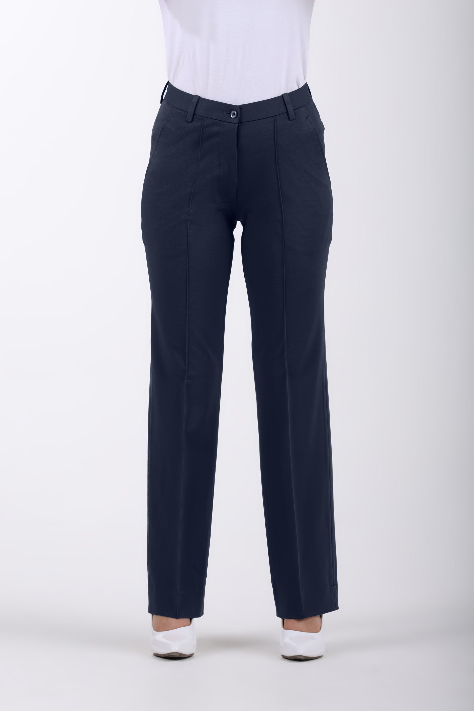Limitless Core™ Pintuck Straight Fit Pants – Navy Blue