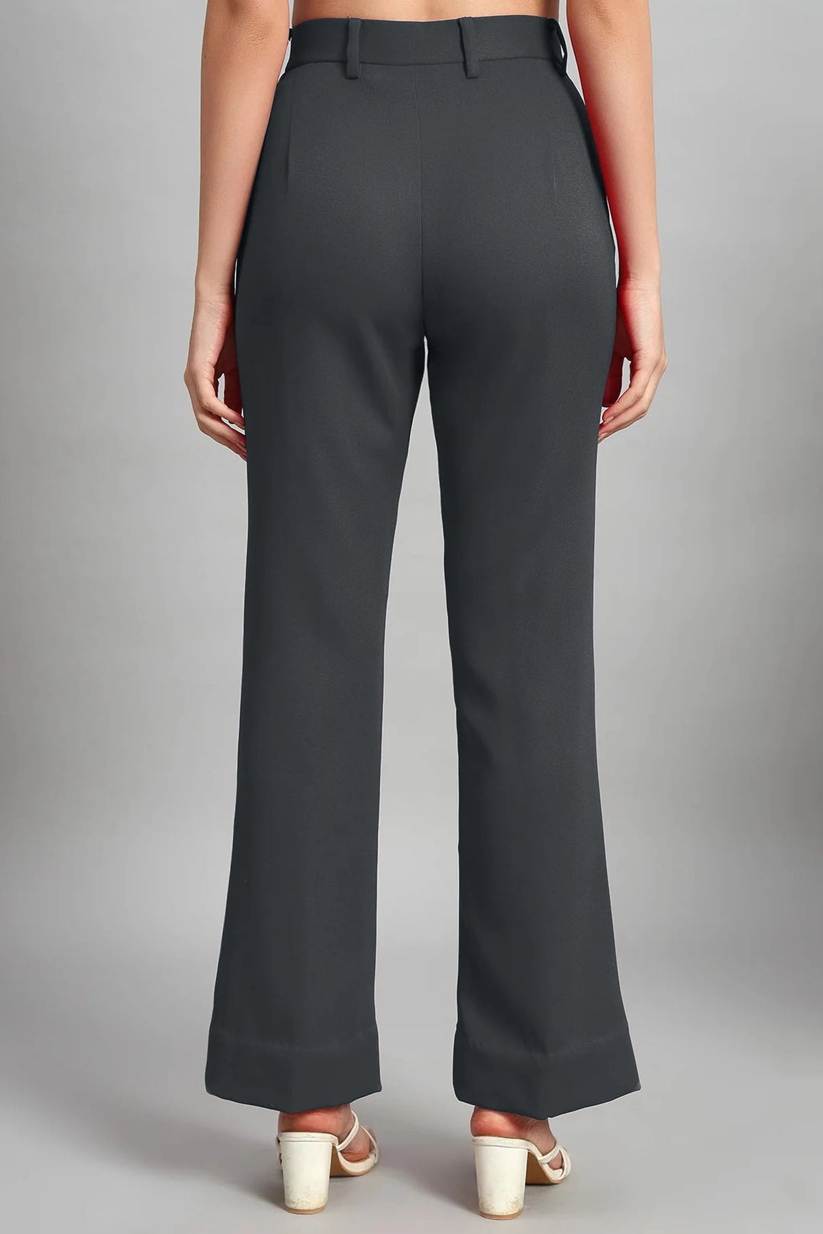 Flared Bootcut Trousers, Bluish Gray