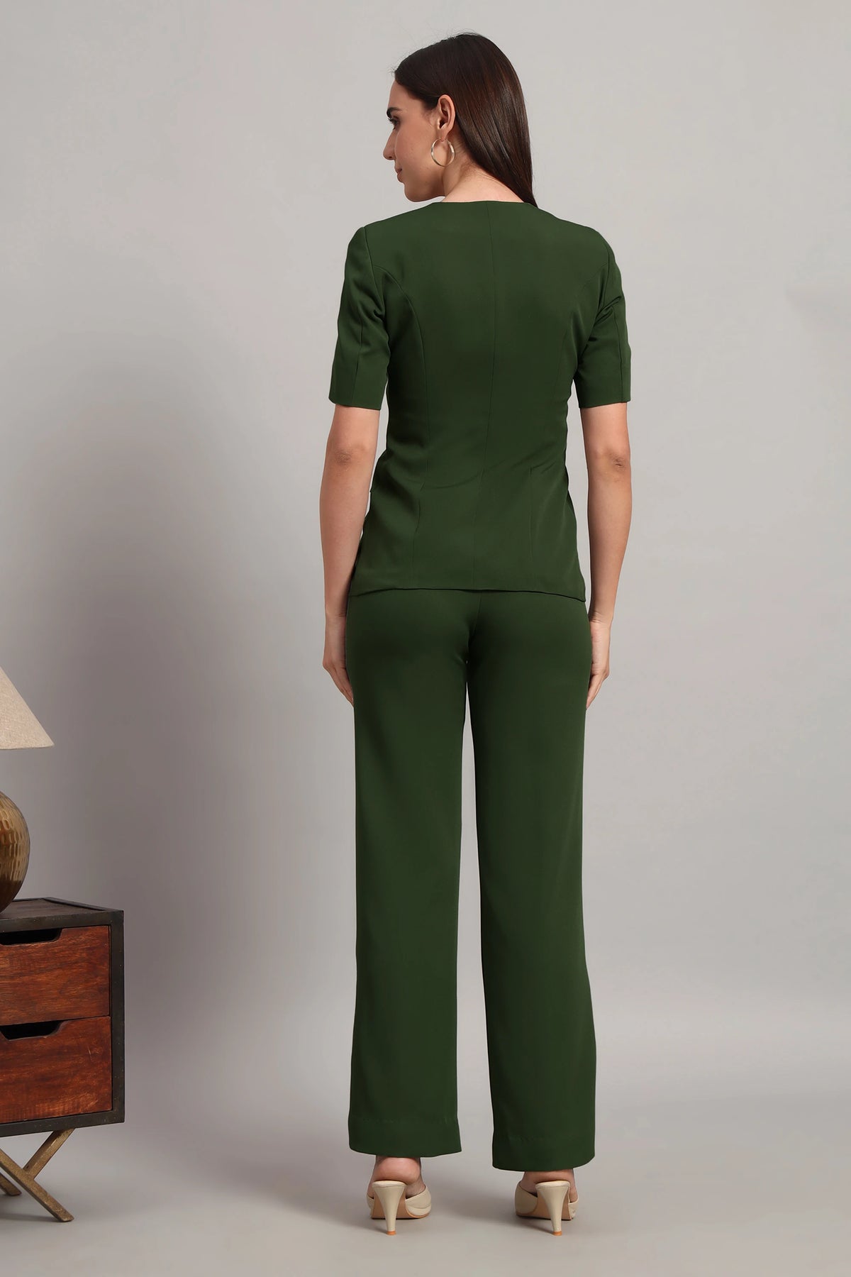 The Breezy Blazer Set, Olive Green