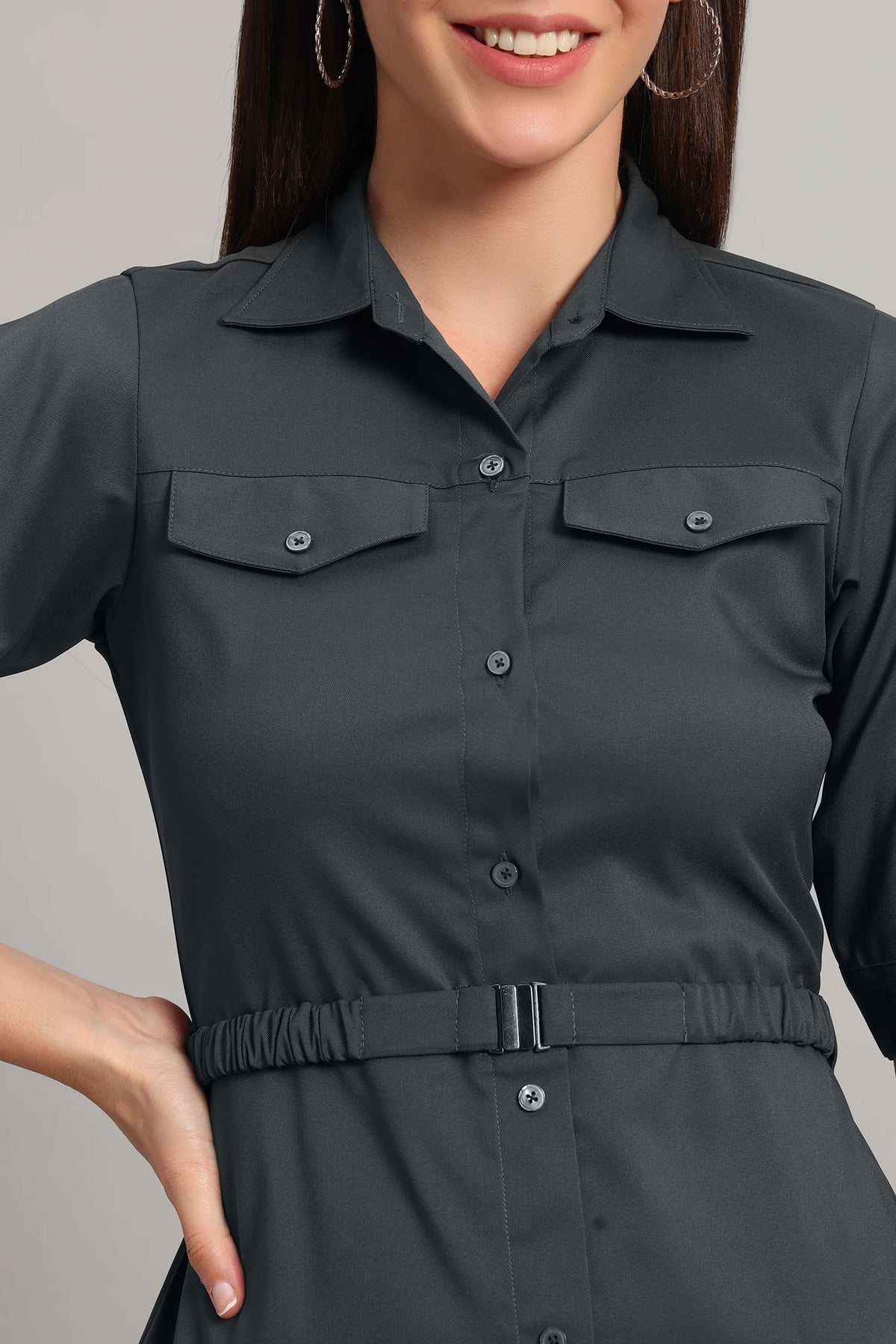 The Summer Shirt Dress,  Bluish Gray
