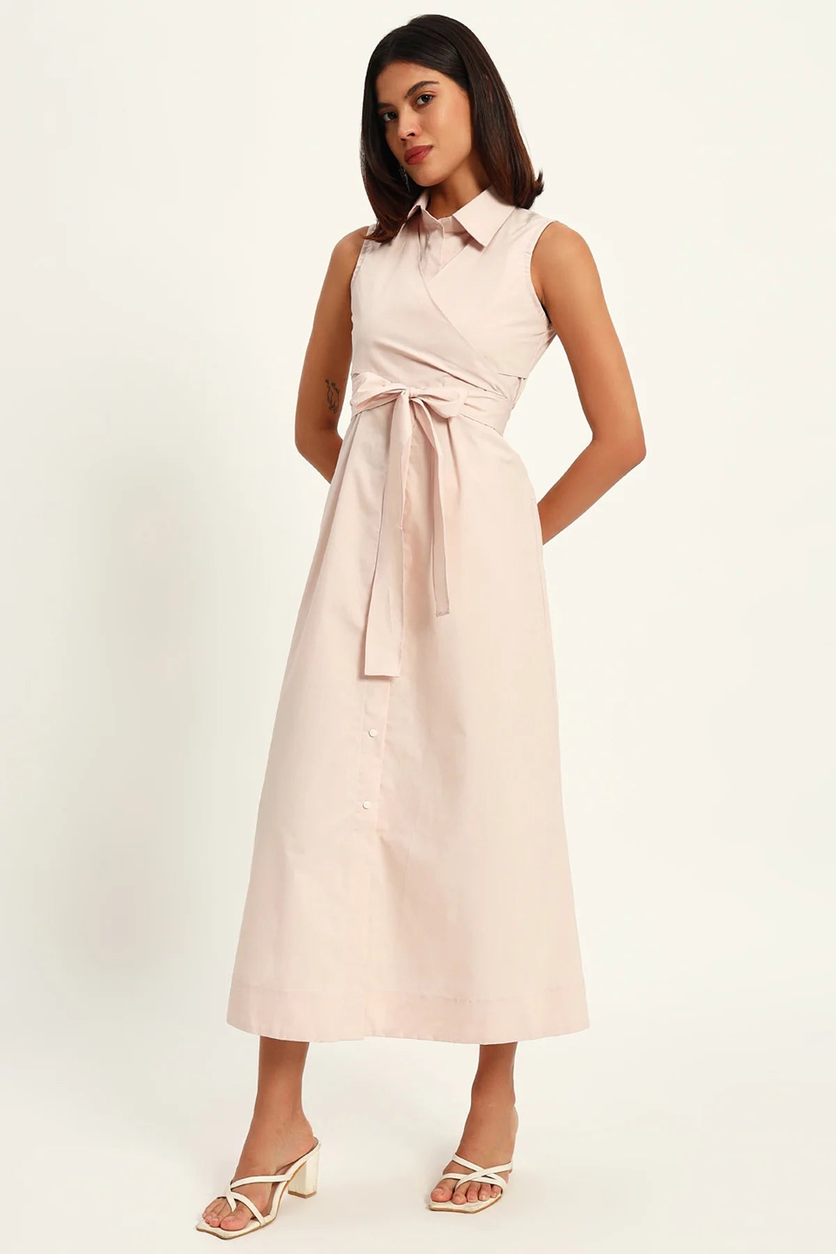 Pearl Charm A-Line Wrap Dress