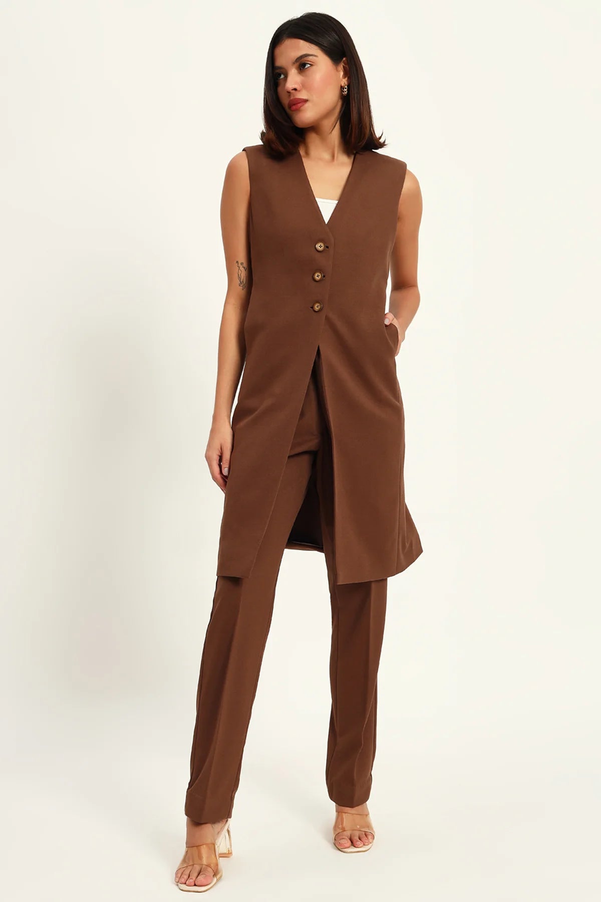 Majestic Longline Blazer Duo, Brown